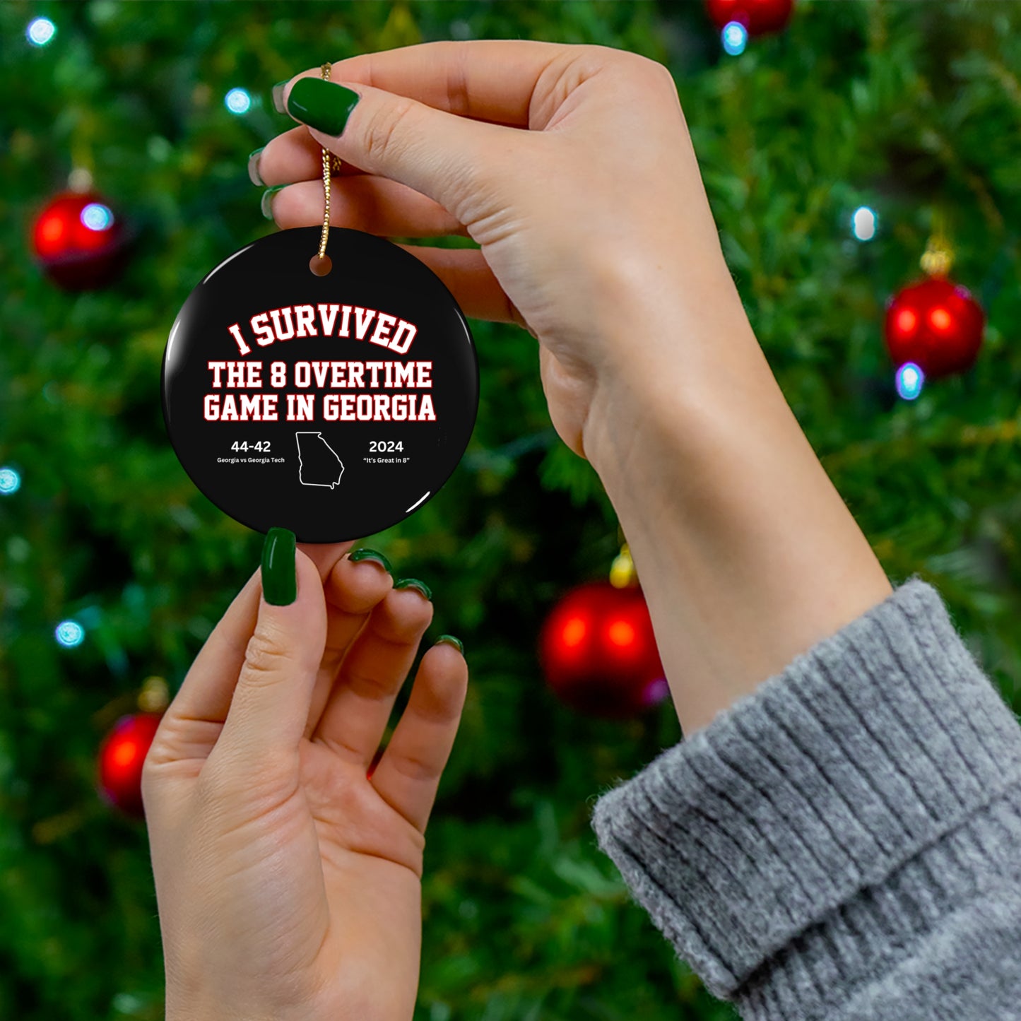 I Survived 8 OT Ceramic Ornament