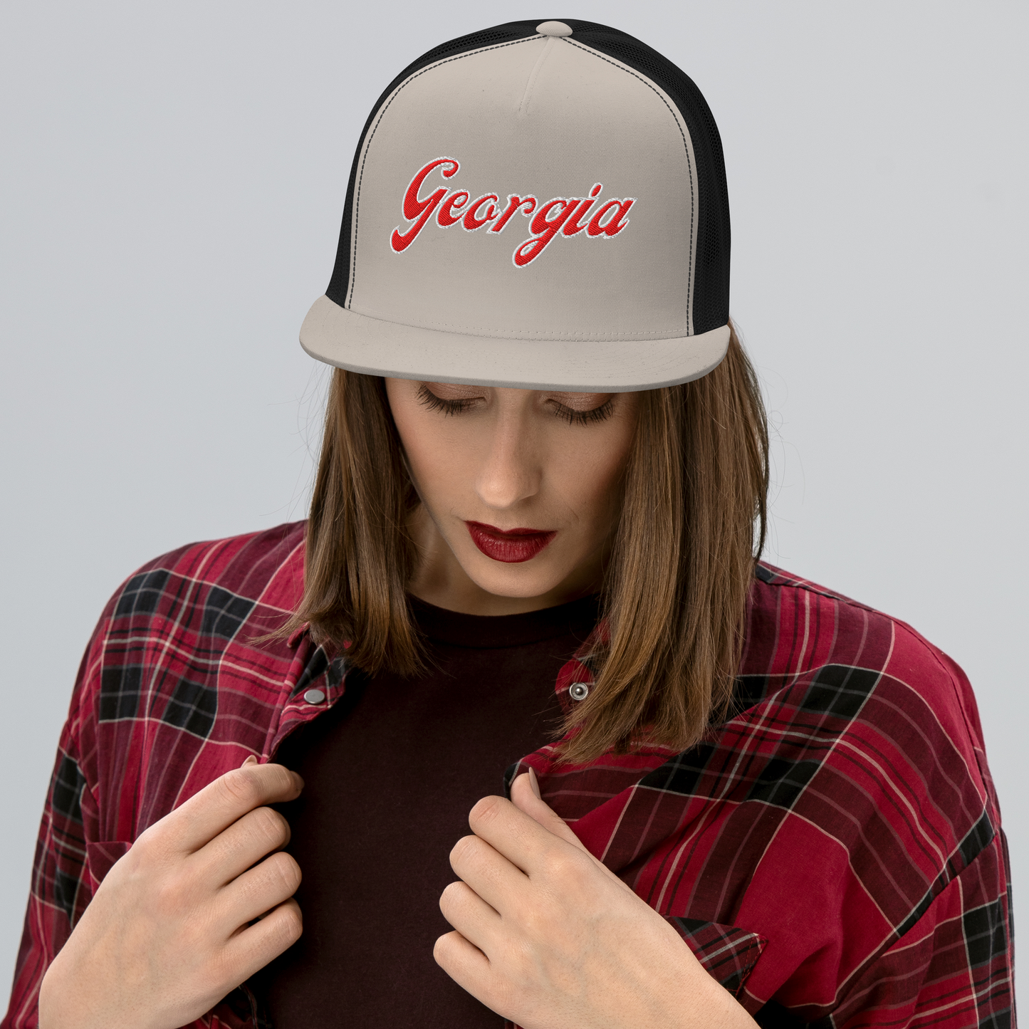 Georgia with Puff Embroidery Trucker Cap