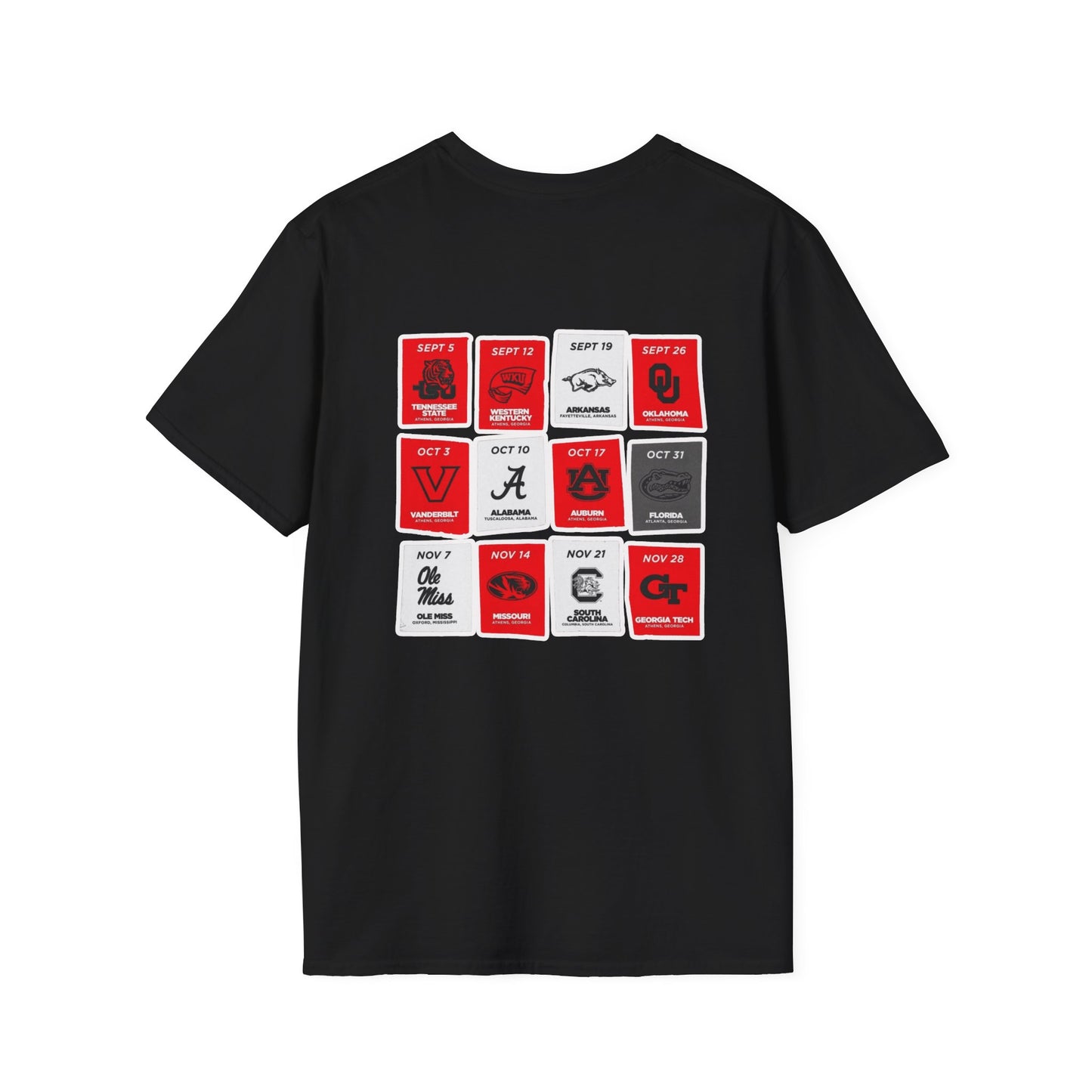 2026 UGA Football Schedule Tee