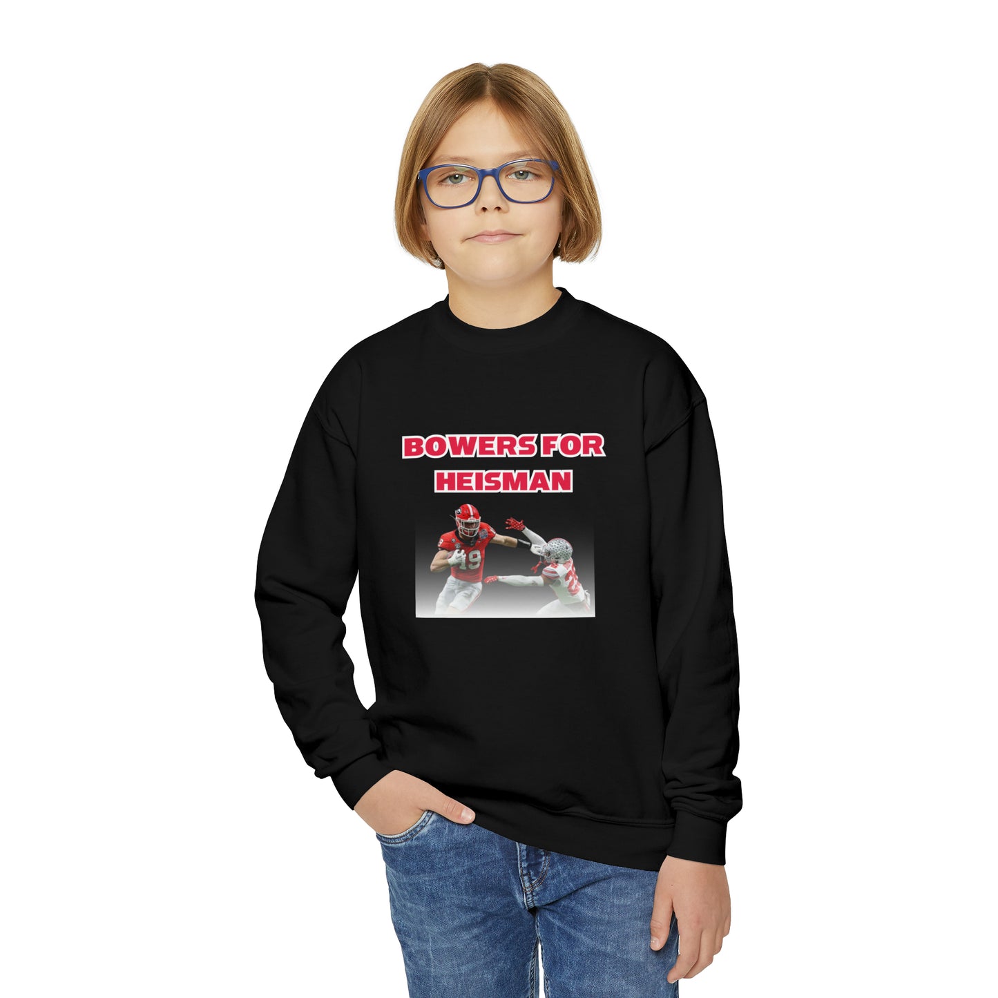 Bowers for Heisman Youth Crewneck Sweatshirt
