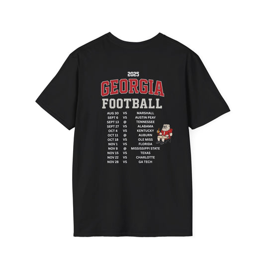 2025 Georgia Football Schedule T-Shirt - Script Front