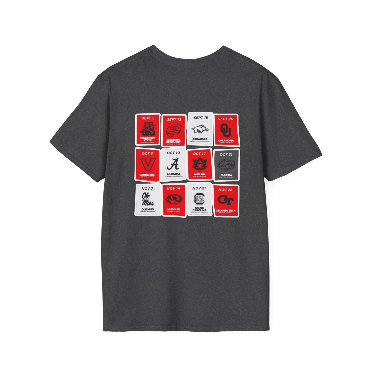 2026 UGA Football Schedule Tee