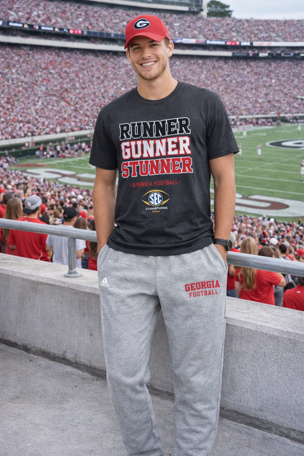 Georgia Football adidas Fleece Jogger Pants – Heather Gray