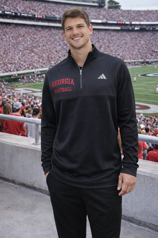 Georgia Football adidas Men’s Quarter-Zip Pullover – Black