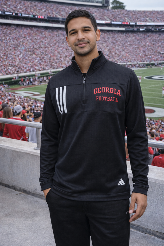 Georgia Football adidas Embroidered Quarter-Zip Pullover