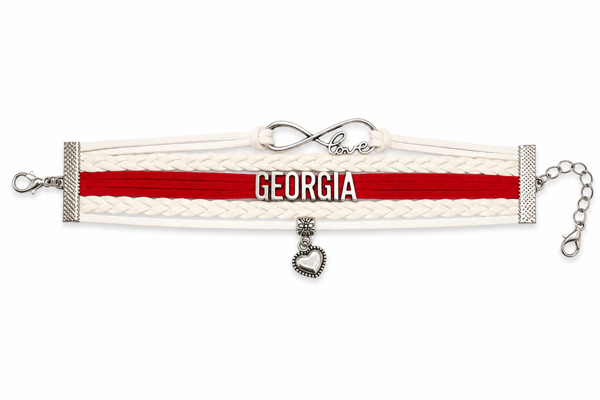 Georgia Game Day Bracelet - White
